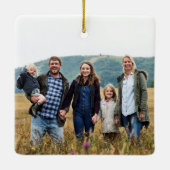 Happy bunt gnomes erste Weihnachtsfeier Foto Keramikornament (Rückseite)