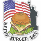 Happy Burger Day Aufkleber (Vorderseite)