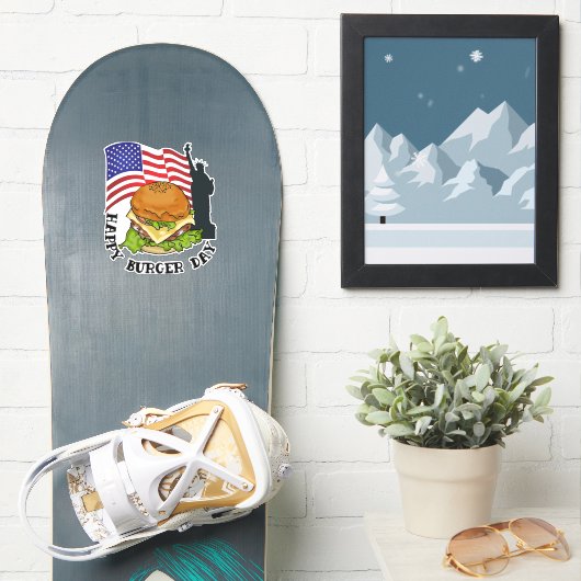 Happy Burger Day Aufkleber (Snowboard)
