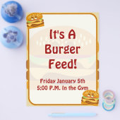 Happy Burger Niedlich Fast Food Fun Cartoon Art Flyer (Einzeln)