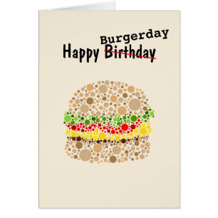 Happy Burgerday Burger in Dots
