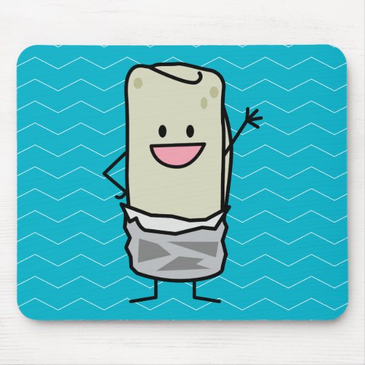 Happy Burrito Wave Hallo Mousepad (Vorne)