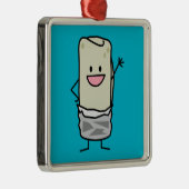 Happy Burrito Wave Hallo Silbernes Ornament (Rechts)