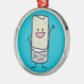 Happy Burrito Wave Hallo Silbernes Ornament (Links)