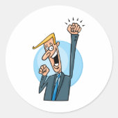 Happy Businessman Classic Round Sticker (Vorderseite)