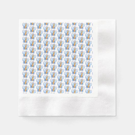 Happy Butterfly Baby Shower Paper Napkins Serviette (Vorderseite)