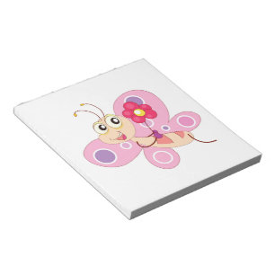 HAPPY BUTTERFLY GIRL NOTIZBLOCK