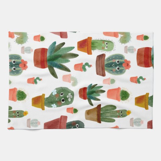 Happy Cacti Geschirrtuch (Horizontal)