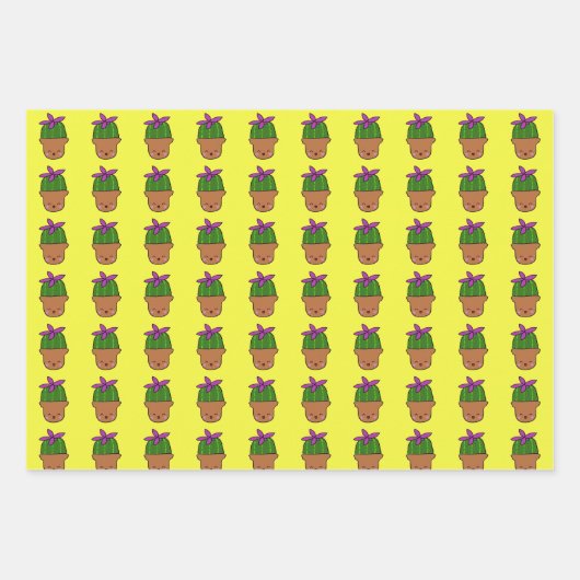 Happy Cacti Wrapping Paper Geschenkpapier Set (Vorderseite 2)