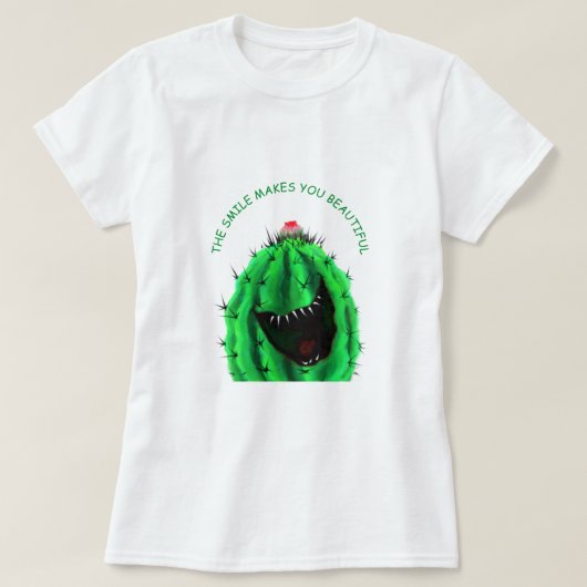 Happy Cactus Funny T - Shirt - Benutzerdefinierter (Design vorne)