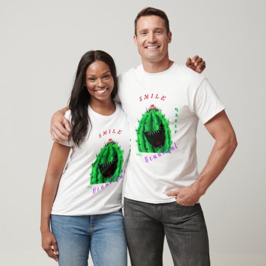 Happy Cactus T-Sirt - Lächeln T-Shirt (Unisex)