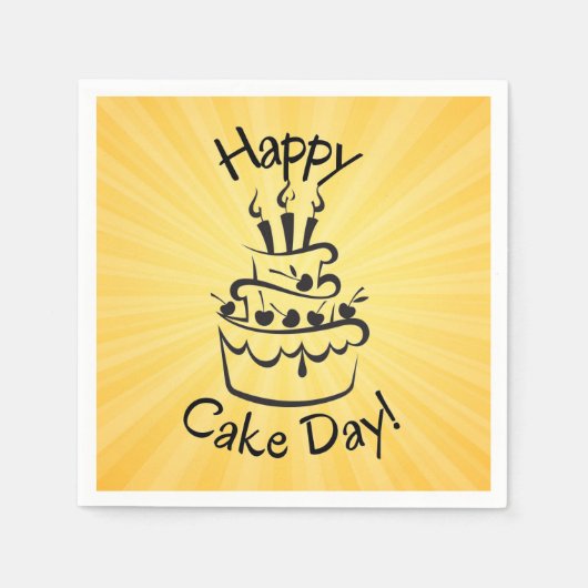 Happy Cake Day Button Serviette (Vorderseite)