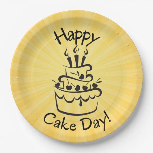 Happy Cake Day Paper Plate Pappteller (Vorderseite)