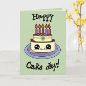 Happy cake day! Verjaardags Karte (Gelbe Blume)