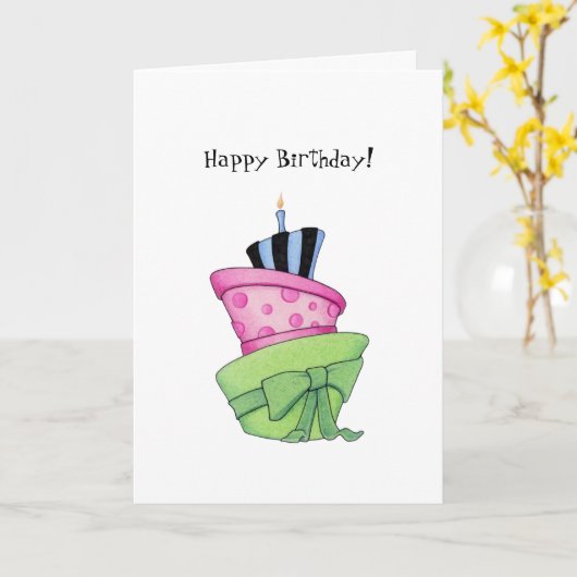 Happy Cake Karte (Gelbe Blume)