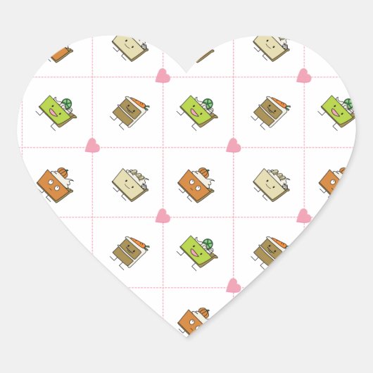 Happy Cakes and Pies Herz-Aufkleber (Vorderseite)