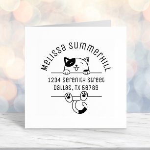 Happy Calico Cat Arch Adresse 2 Permastempel