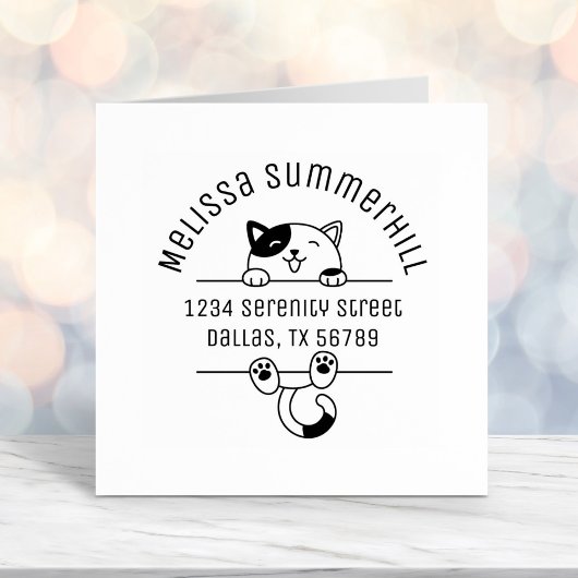 Happy Calico Cat Arch Adresse 2 Permastempel