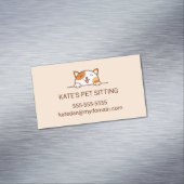 Happy Calico Cat Peeking Pet Sitting Service Magnetische Visitenkarte (Beispiel)