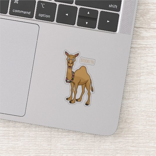 Happy Camel Cartoon Illustration Aufkleber (Ausschnitt)