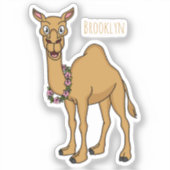Happy Camel Cartoon Illustration Aufkleber (Vorderseite)