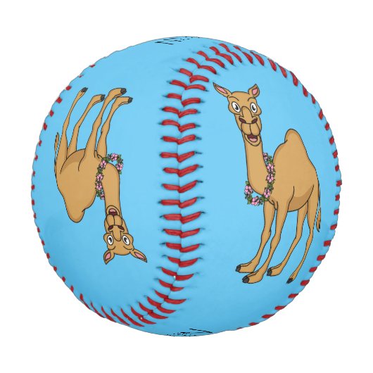 Happy Camel Cartoon Illustration Baseball (Schrägansicht)