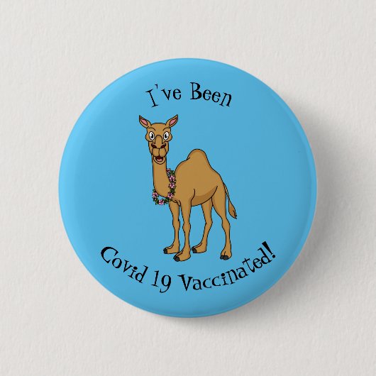 Happy Camel Cartoon Illustration Button (Vorderseite)