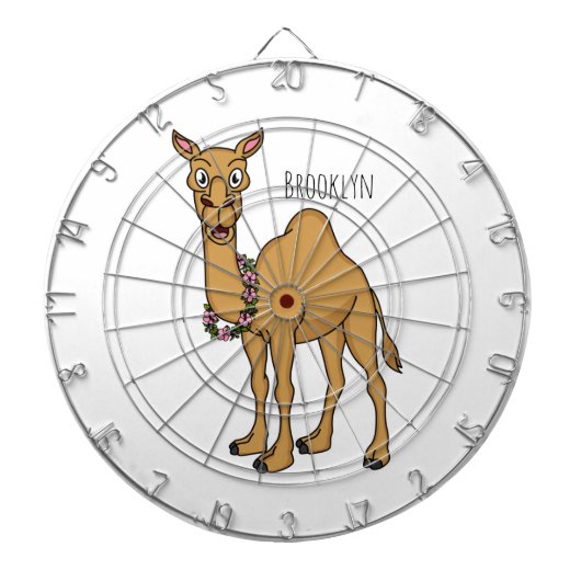Happy camel cartoon illustration dartscheibe (vorne)