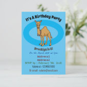 Happy Camel Cartoon Illustration Einladung (Stehend Vorderseite)