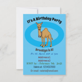 Happy Camel Cartoon Illustration Einladung