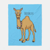 Happy Camel Cartoon Illustration Fleecedecke (Vorderseite)