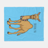 Happy Camel Cartoon Illustration Fleecedecke (Vorderseite (Horizontal))