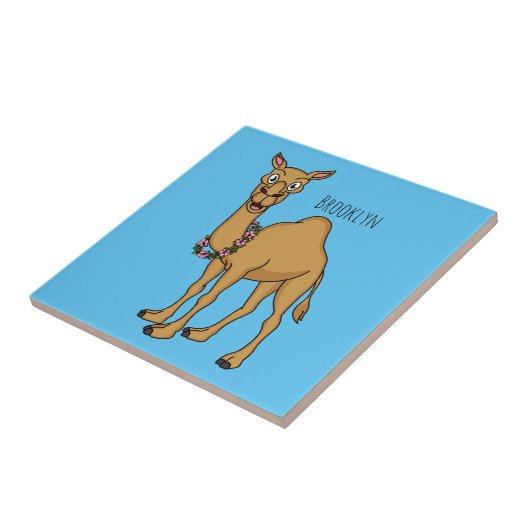 Happy Camel Cartoon Illustration Fliese (Seite)