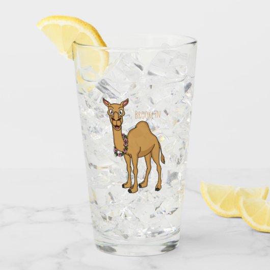 Happy Camel Cartoon Illustration Glas (Vorderseite Ice)