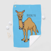 Happy Camel Cartoon Illustration Golfhandtuch (Insitu)