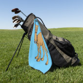 Happy Camel Cartoon Illustration Golfhandtuch (Gras)