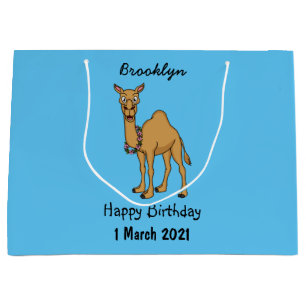 Happy Camel Cartoon Illustration Große Geschenktüte
