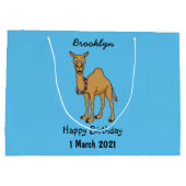 Happy Camel Cartoon Illustration Große Geschenktüte (Rückseite)