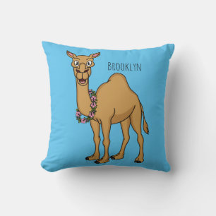 Happy Camel Cartoon Illustration Kissen
