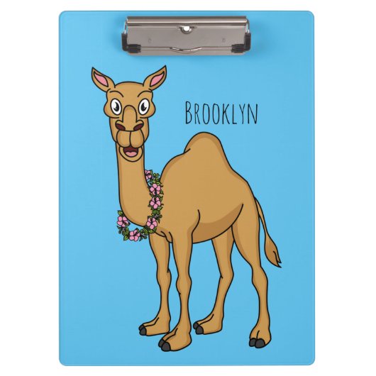 Happy Camel Cartoon Illustration Klemmbrett (Vorderseite)
