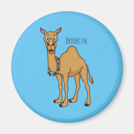 Happy Camel Cartoon Illustration Magnet (Vorne)