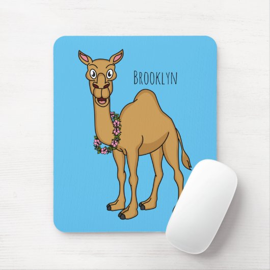 Happy Camel Cartoon Illustration Mousepad (Mit Mouse)