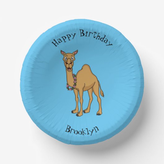 Happy Camel Cartoon Illustration Pappteller (Vorderseite)