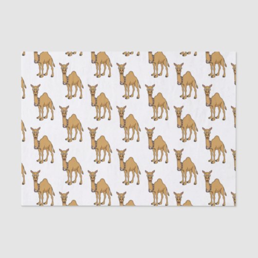 Happy Camel Cartoon Illustration Seidenpapier (Vorderseite)