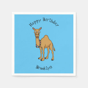 Happy Camel Cartoon Illustration Serviette