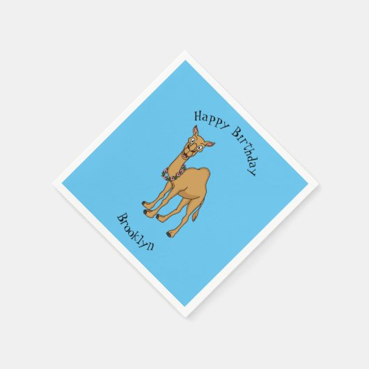 Happy Camel Cartoon Illustration Serviette (Ecke)