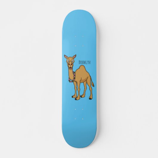 Happy Camel Cartoon Illustration Skateboard (Vorne)