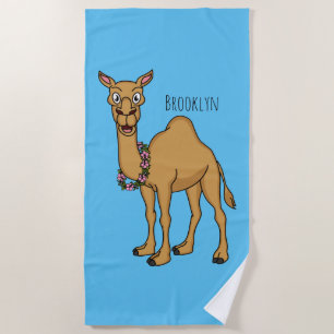 Happy Camel Cartoon Illustration Strandtuch