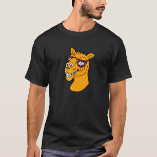 Happy Camel Head Tragen Sonnenbrille Tier mit Ey T-Shirt