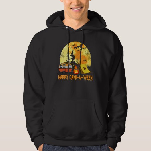 Happy Camp O Ween Camper Halloween Camping Hallowe Hoodie (Vorderseite)